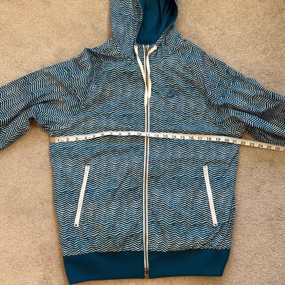 Nike Mens Hoodie Windbreaker Jacket Size M Blue White All Over Print Lined - Picture 6 of 7